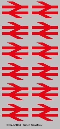 Railtec Wasserrutschen Aufkleber BR Standard Pfeile: rot 7-1008 | Zustand: New