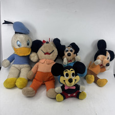 Lot 5 Knickerbocker Mickey Minnie Mouse Plush 13 Inch Stuffed Animal Toy Vintage