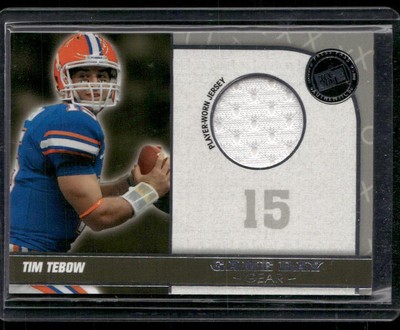 2010 Press Pass PE #GDG-TT Tim Tebow Game Day Gear Jersey Silver | eBay