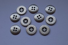 10 Metallknöpfe, einfache Ausführung, silbe...