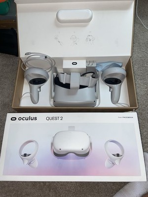 Meta Oculus Quest 2 128GB Standalone VR Headset - White with Box and box add ons