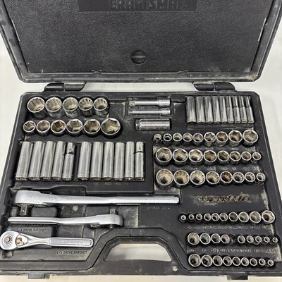 Craftsman USA 100PC Mechanics Tool Set 33623 Sockets Ratchets SAE Metric *READ