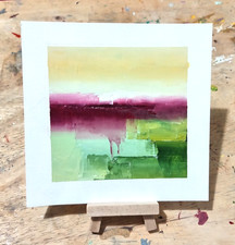 Landscape  original Oil Painting 4 X 4 Ins Cheshire Artist Lorna Marie