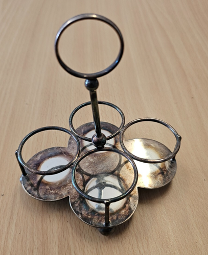 Vintage Silver Plated and Cut Glass Cruet Set - 006 - Picture 8 of 9