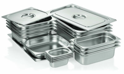 Gastronormbehälter Gastronorm Behälter GN 2/3 aus CNS mit Stapelrand 20 - 200 mm