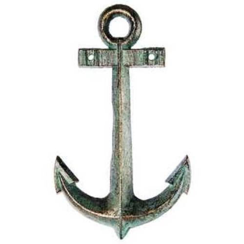 Grün & Gold Gusseisen Anker Wandbehang Deko Maritim - Bild 3 von 3