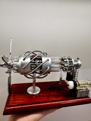 Vintage Stirling Engine Model Butane Gas Mechanical Toys Collection Desktop Gift