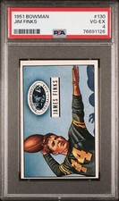 PSA 4 - 1951 Bowman Football JIM FINKS Steelers #130 - FRESH SLAB (1126)