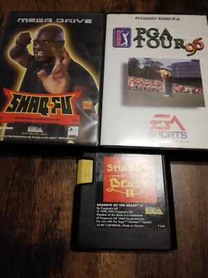 3 Stück Sega Mega Drive Spille ,Kinder ,Verschidene Spille ,Geraucht