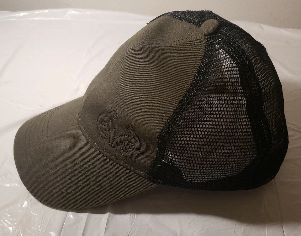 REALTREE Mesh Ball Cap Hat BUCK LOGO BLACK GREEN, Great Condition  - Image 3 of 4