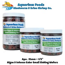 12mm - 1/2" Brine Shrimp, Red Algae  Spirulina Sinking Wafers. WL-Round JAR