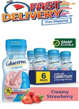 Glucerna Nutritional Shake, Creamy Strawberry, 8-fl-oz Bottle, 6 Count
