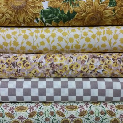 Stoff Freedom Sonnenblumen 100% Baumwollstoff FQ Basteln Quilt Patchwork weiß