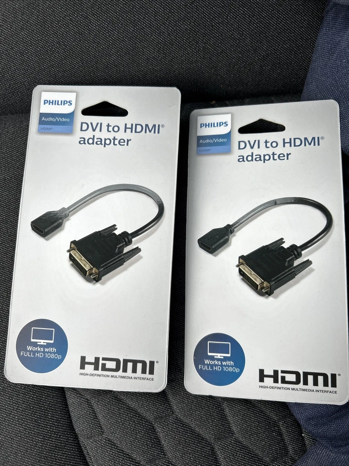 Lot of 2 Philips DVI to HDMI Adapter, connects DVI output to HDTV/Monitor, NEW - Image 2 of 4