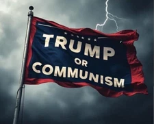 3X5 TRUMP OR COMMUNISM FLAG BANNER TRUMP VANCE 2024 RWB 5X3 FLAG BANNER X1