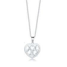 Gift For Women's Heart Pendant Necklace 18" Chain 14k White Gold Plated