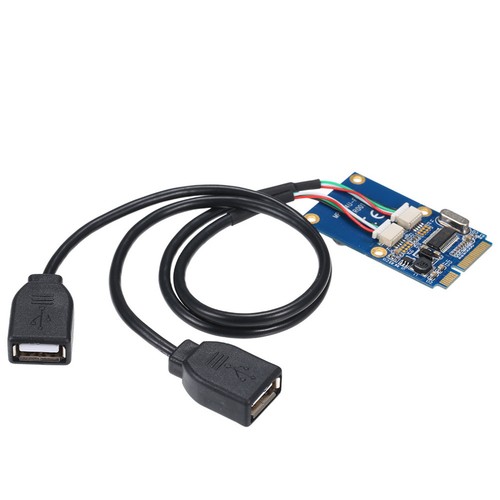 Mini PCI-E to USB Adapter mPCIe to 5 Pin 2 Ports Dual USB2.0 Converter Card C - Afbeelding 6 van 13