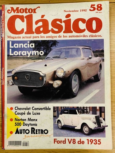 Motor Clasico Heft58 11/92 Lancia Loraymo.Norton Manx,Ford V8,Chevrolet Converti