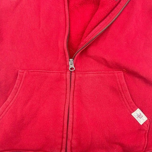 Polo RL Full Zip Hoodie Sweatshirt Red Blue Raglan Kids Size L - Picture 4 of 7