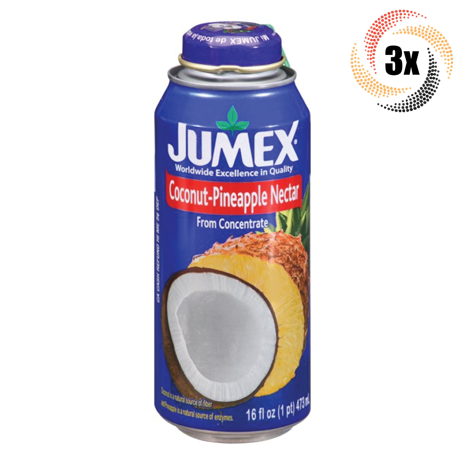 3 банки напитка со вкусом кокосово-ананасового нектара Jumex 16 жидких унций Быстрая доставка 4690₽