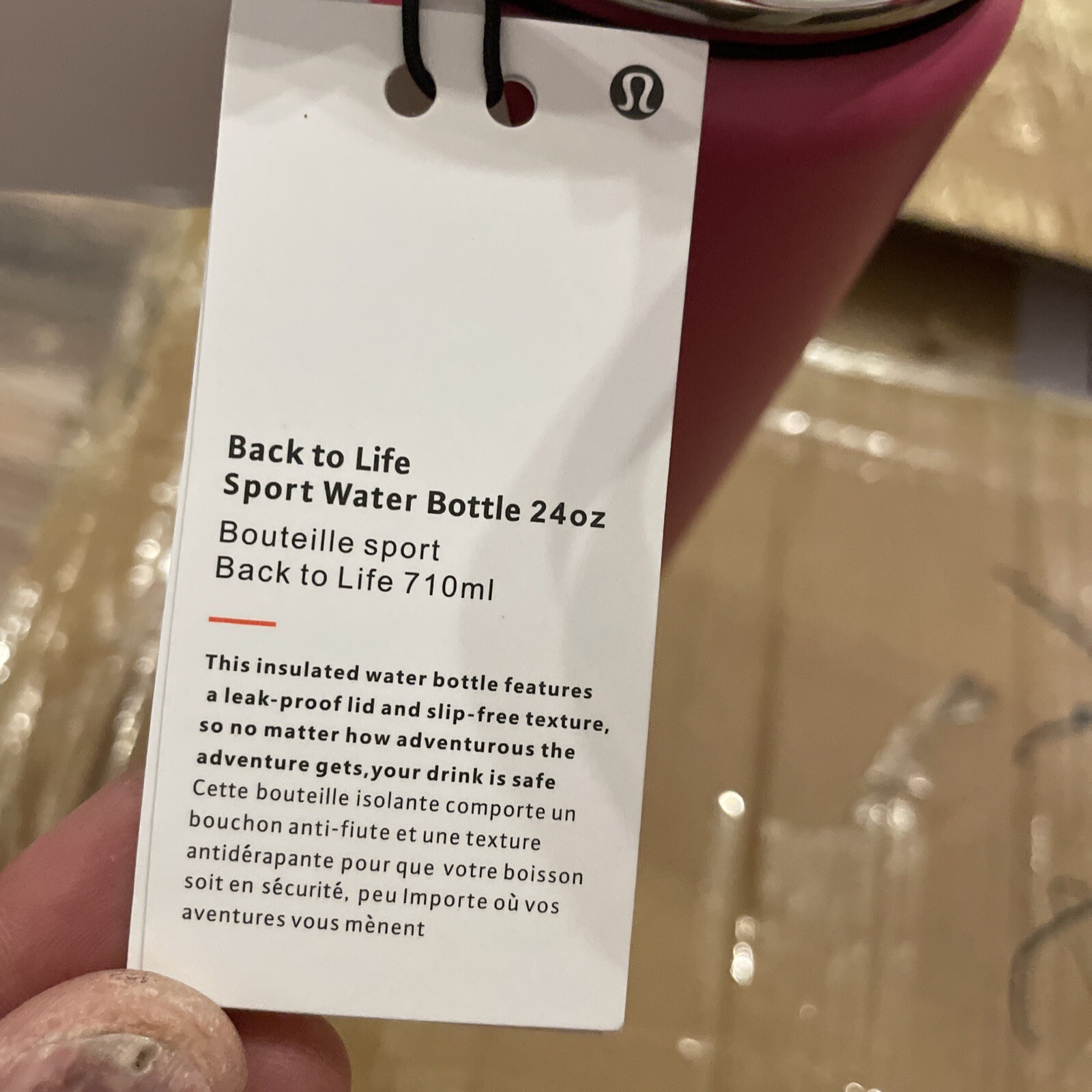 Lululemon 24oz Hot  Pink Mist Back To Life Sport Water Bottle Stainless Steel