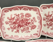 Villeroy Boch Fasan Red Set 2 Small Sandwich Snack Trays 7 3/4" x 6 1/4" E