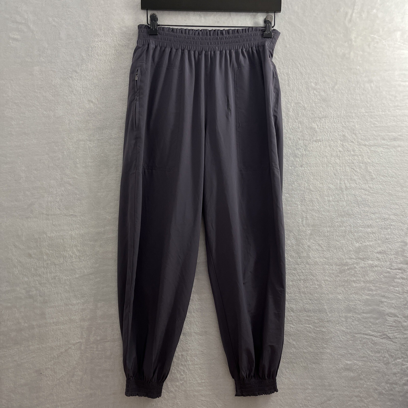 Athleta Savannah Jogger Pants Womans 6 Solid Lavender Purple Pull On Zip Read eBay