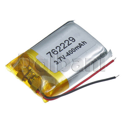 762229, Internal Lithium Polymer Battery 3.7V 400mAh 76x22x29mm