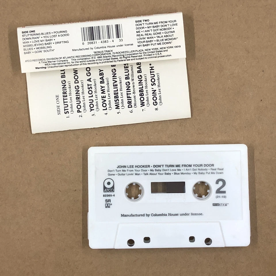 JOHN LEE HOOKER Cassette Tape Blues DONT TURN ME FROM YOUR DOOR 90s Reissue Foto 3 de 4