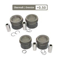 Kolbensatz ÜBermaß 0.50 FüR Vw T4 2.0 2.5 044107107L | Cyl. 81,51 Mm | Aac