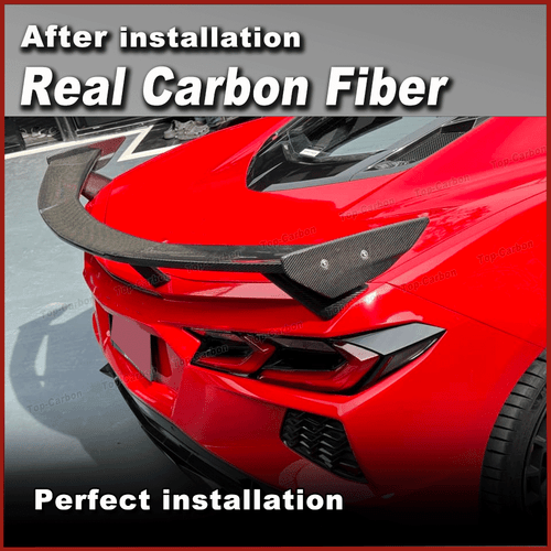 Alerón trasero de carbono alerón labio se adapta a Chevrolet Corvette Stingray C8 20-22 - Imagen 5 de 12