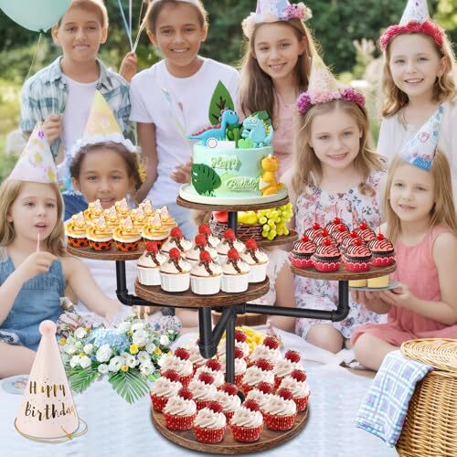 LLAXERGU Cupcake Stand, 3 Tier Cupcake Tower Large Cupcake Stand for 50