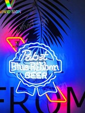 Pabst Blue Ribbon Acrylic 20"x16" Neon Light Sign Lamp With Dimmer VSY