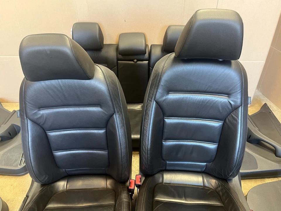 13-16 VOLKSWAGEN JETTA HYBRID MK6 OEM BLACK LEATHER FRONT REAR SEATS DOOR PANELS - Image 4 of 4