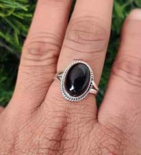Black Onyx Gemstone 925 Silver Handmade Statement Woman Ring All Size R205