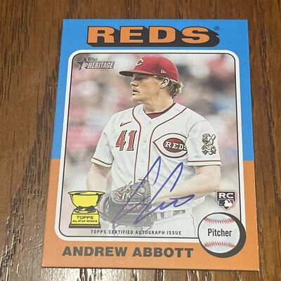 2024 Topps Heritage Andrew Abbott #AA Real One RC Rookie Auto Reds    