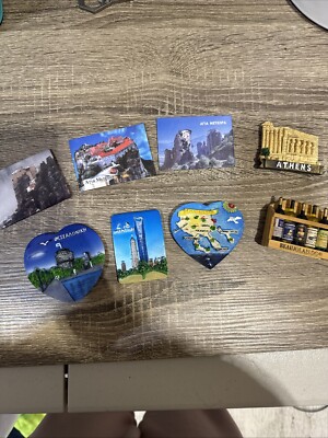 Lot Of 8 Vintage Refrigerator Magnets From Greece HTF