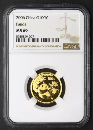 2006 1/4oz China Gold Panda 100Y NGC MS69 - COINGIANTS -