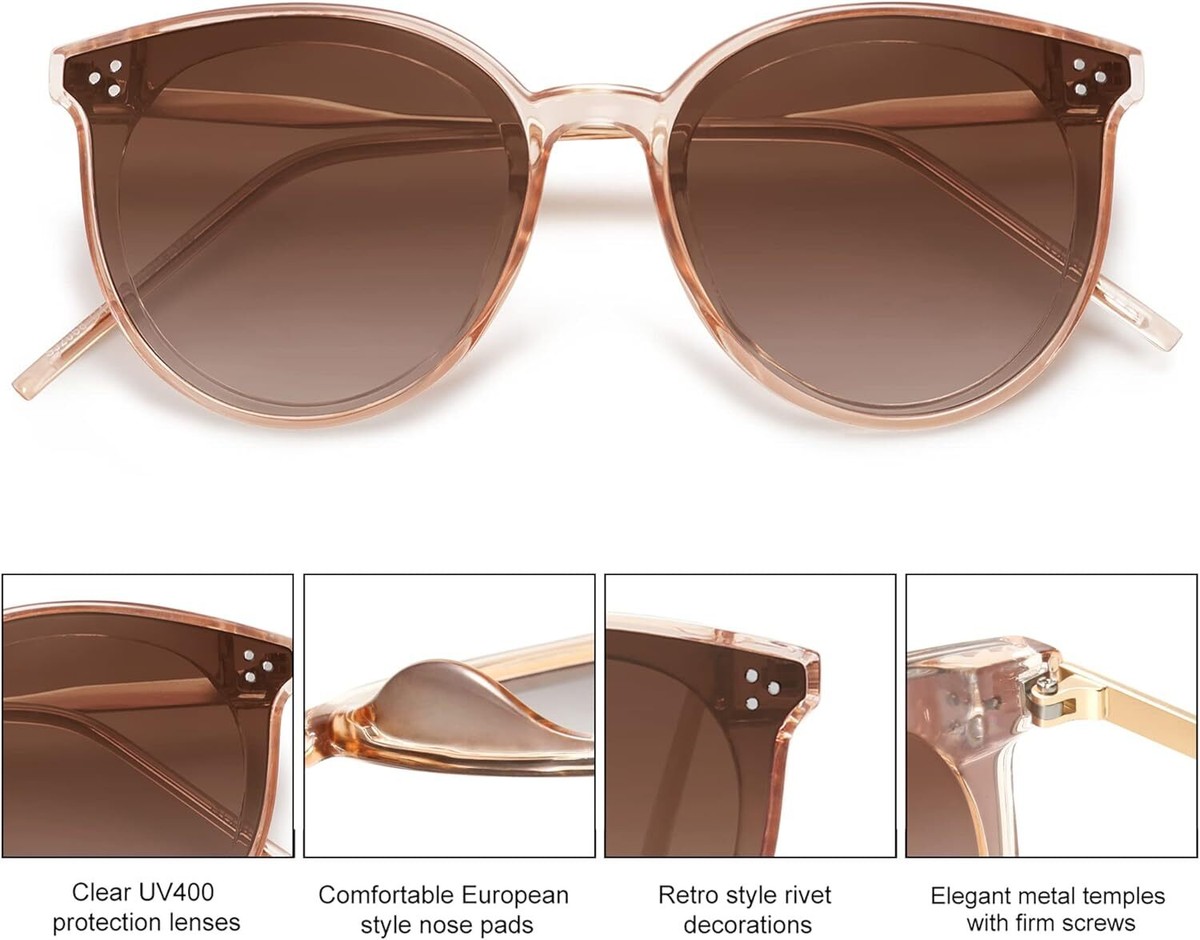 SOJOS Classic Round Sunglasses Womens Mens Trendy Oversized  display picture 1