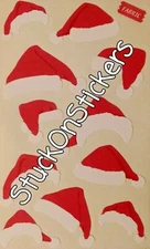 🎅 Mrs Grossman's Stickers SANTA HATS Fabric Christmas 2004