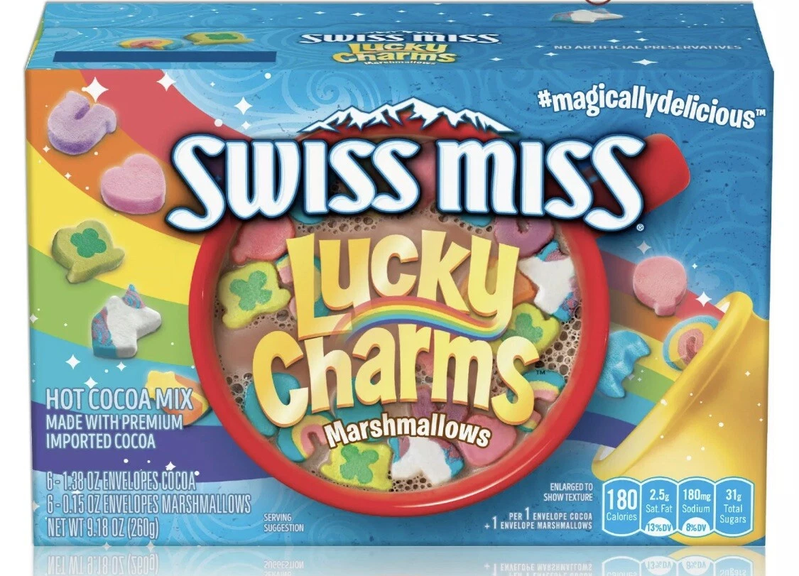 Swiss Miss Milk Chocolate Flavor Hot Cocoa Mix with Lucky Charms Marshmallows
