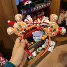 Disney Parks Christmas Minnie Ears Bow Mickey Mouse Gingerbread Headband 2020