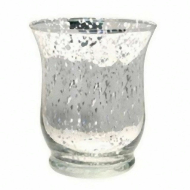 2 X Champagne Speckled 25cm Glass Hurricane Vase Wedding Table