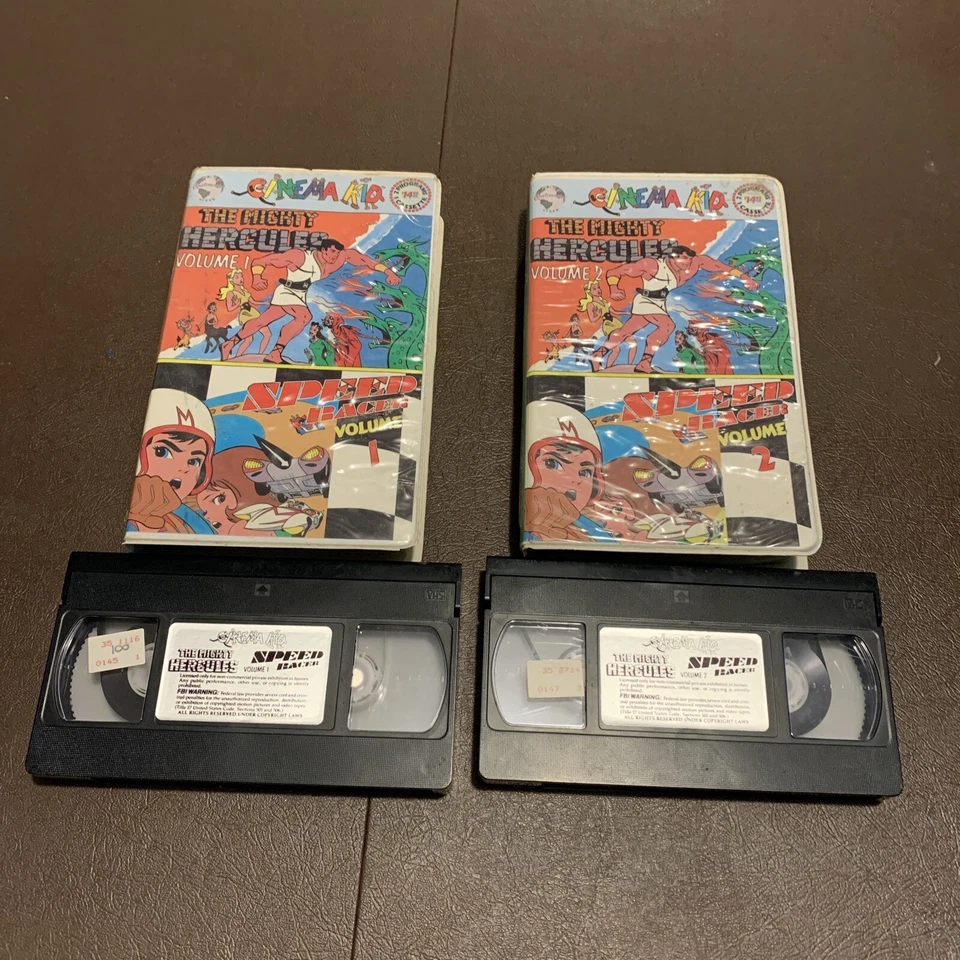 MIGHTY HERCULES / SPEED RACER VOLUME 1 1985 (Cinema Kid) 2 cartoons V 1&2 vhs! - Image 2 of 4