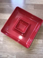 STAX Living RED chip and dip tray 12” square melamine