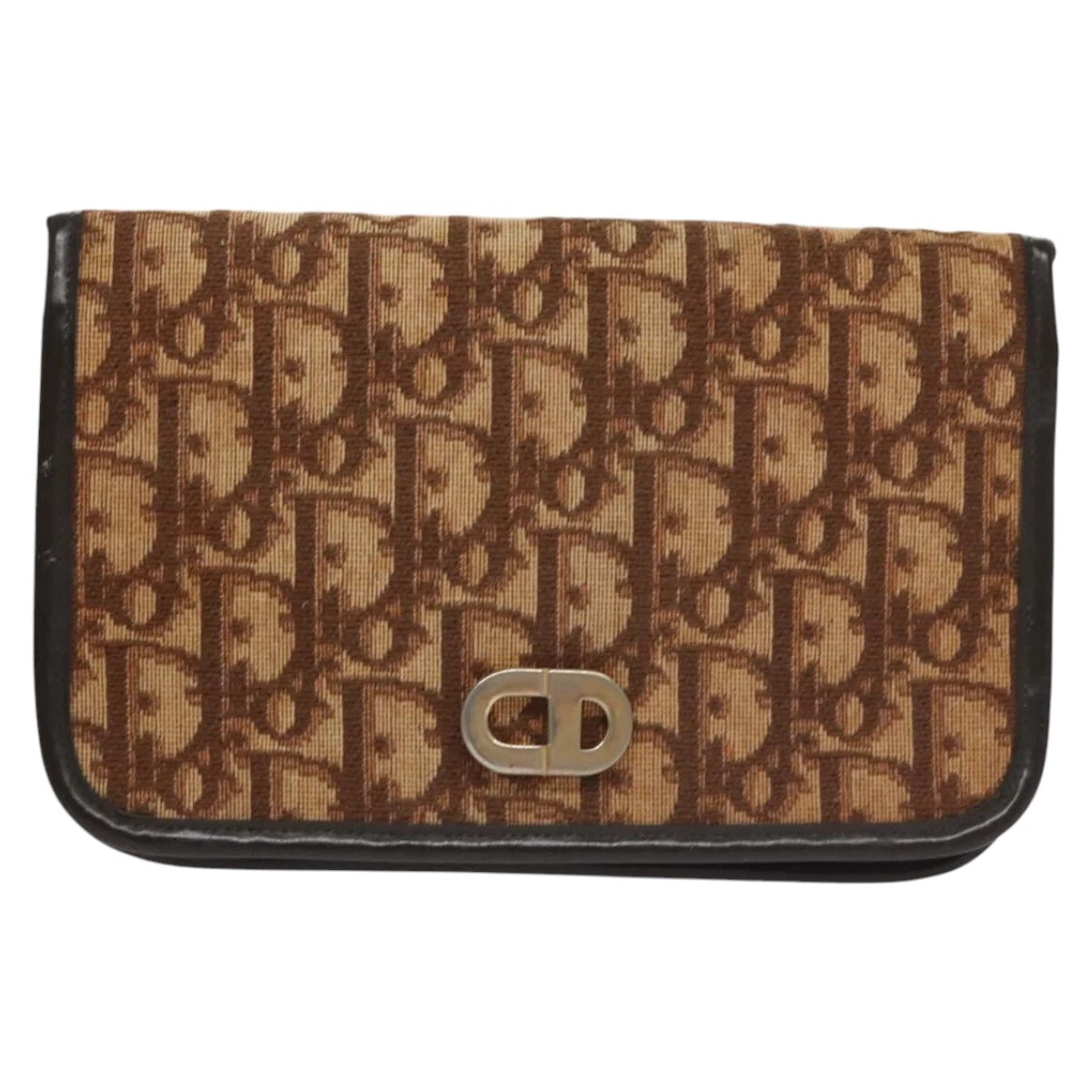 Sac bandoulière Dior Trotter en toile marron authentique