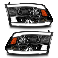 For 2009-2012 Dodge Ram 1500 2500 3500 Headlights Assembly LED DRL W/bulbs Pair