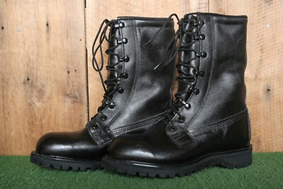 Black Leather Insulated Combat Boots w/Vibram Soles Men display picture 1
