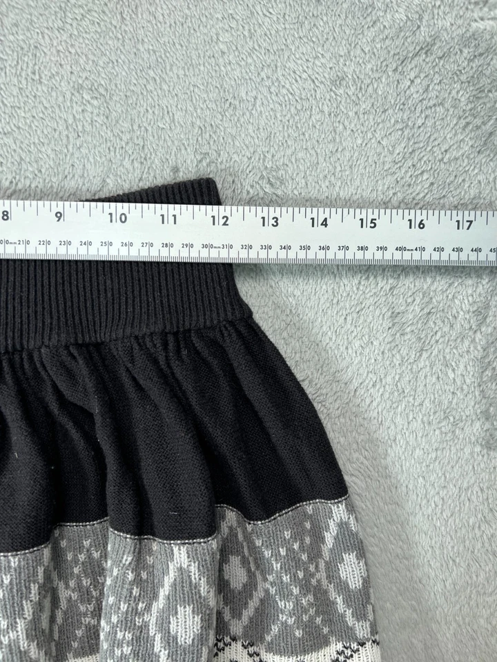 Girls Skirts Large 12 14 Teen Sweater Skirt Black Gray Fair Isle Knit Cato Girls - Image 3 of 4