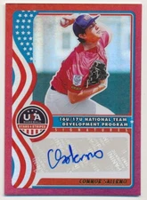 CONNOR SALERNO 2025 Panini USA Stars & Stripes RED AUTO RC 8/99